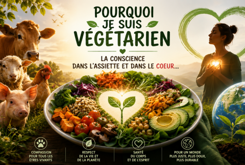 POURQUOI JE SUIS VÉGÉTARIEN, LA CONSCIENCE DANS L’ASSIETTE ET DANS LE COEUR...
