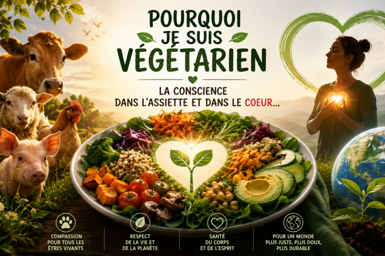 POURQUOI JE SUIS VÉGÉTARIEN, LA CONSCIENCE DANS L’ASSIETTE ET DANS LE COEUR...